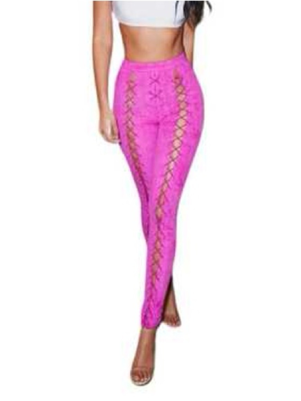 NWT House of CB Sophina Faux Suede Lace Up Pants - Picture 10 of 10
